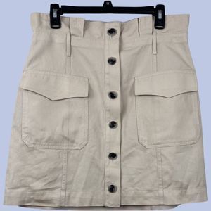 Banana Republic Women's Khaki Paperbag Waist Skirt Size 12